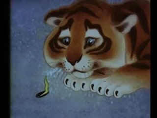 tiger cub on a sunflower (1981) - cartoon. leonid nosyrev